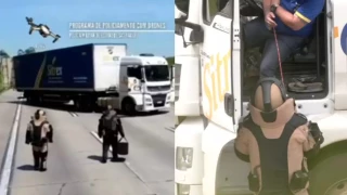Trailero con bomba falsa en São Paulo