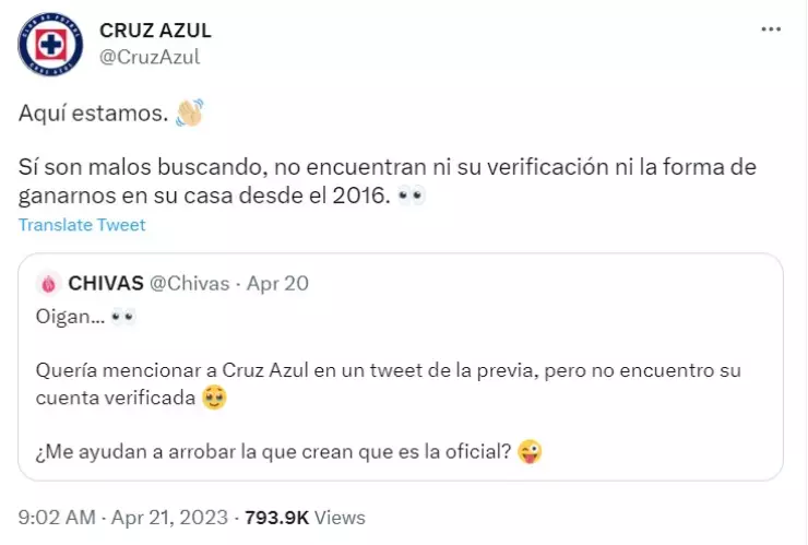 Son malos La épica respuesta de Cruz Azul a Chivas