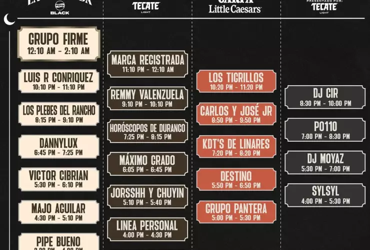 Horarios Festival Arre - Sábado 8 de noviembre