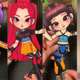 4 plantillas de personajes de KPop Demon Hunters para imprimir y crear títeres de papel
