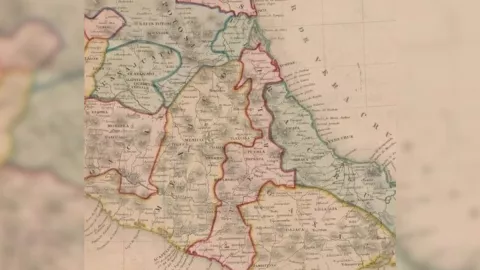 Mapa antiguo donde se ve las playas de Puebla