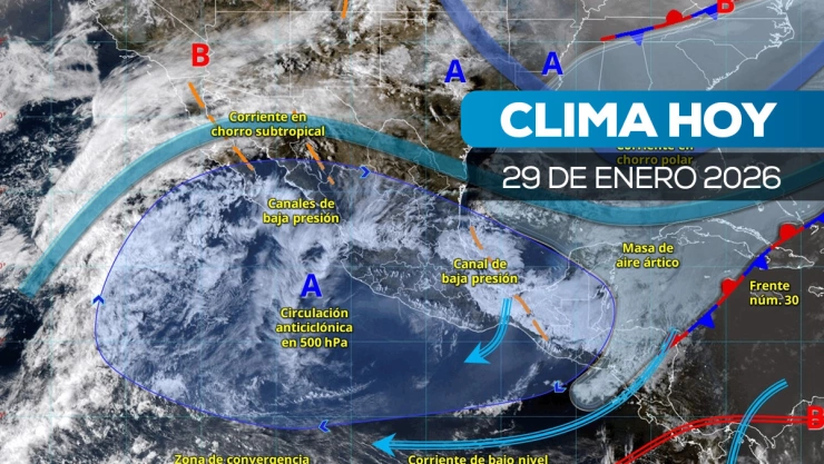 Así será el clima en México el jueves 29 de enero de 2026
