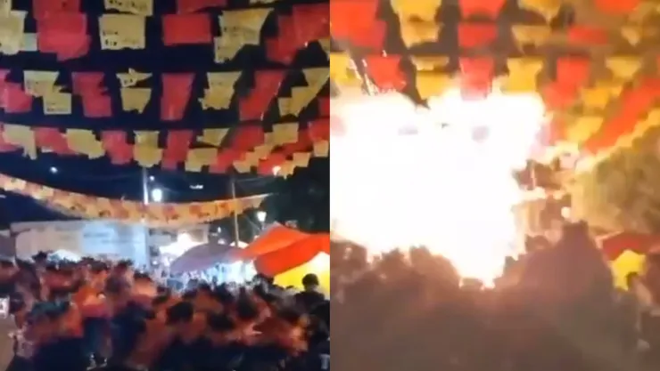 VIDEO | Explosión de pirotecnia en fiesta patronal en San Luis Potosí deja múltiples heridos