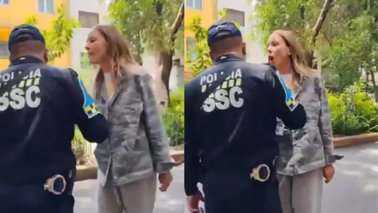Extranjera le grita a un policía