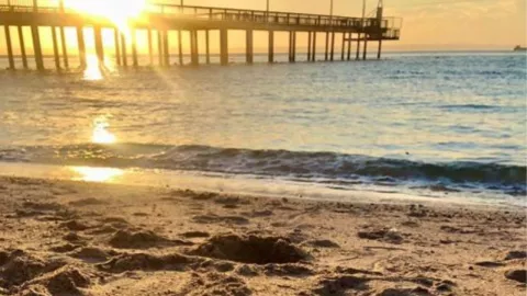 atardecer en la playa