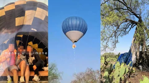 Teotihuacán Última foto de la familia del globo aerostático