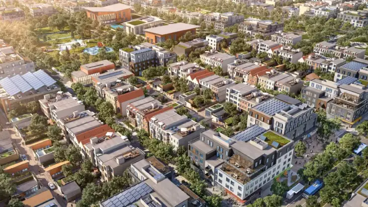 una vista de lo que se planeaba construir en el condado de Solano, California