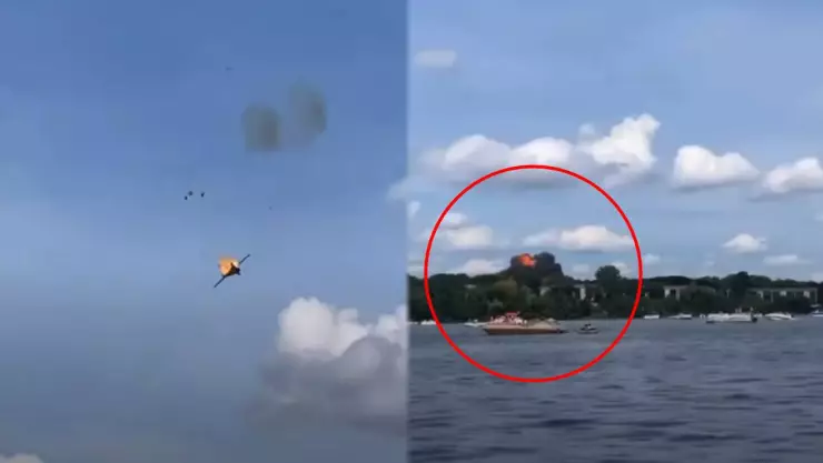 VIDEO: Jet se estrelló contra departamentos; pilotos salen disparados