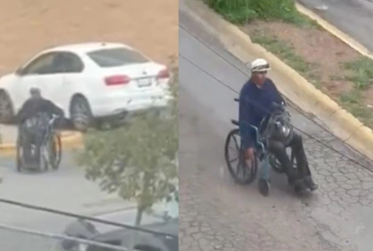 Evidencian a hombre que pedía limosna en silla de ruedas, caminando y manejando lujoso auto