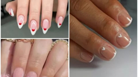 uñas francesas corazones diseños