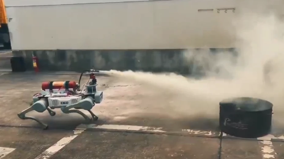 Bomberos de China suman a su equipo de rescate un perro robot
