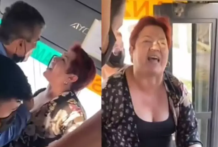 Mujer agrede a chofer