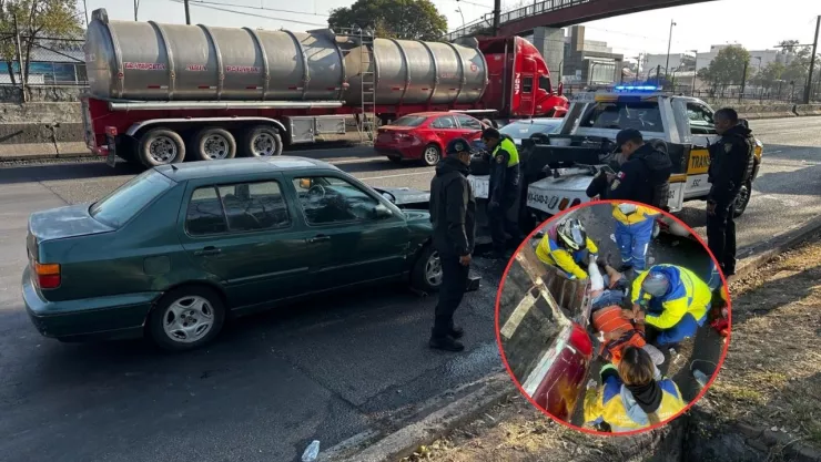 Peregrino es atropellado en la Calzada Ignacio Zaragoza y sufre grave fractura