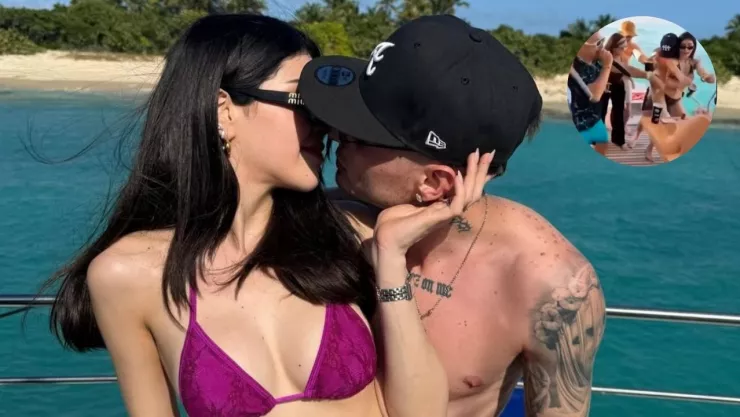 VIDEO ARDIENTE | En bikini, Kenia Os le hace sensual baile a Peso Pluma durante su fiesta de cumpleaños