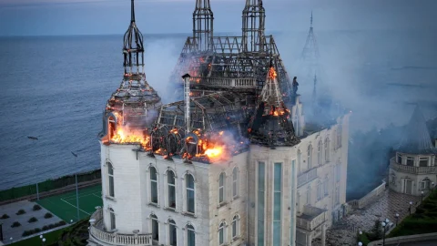 El conocido castillo de Harry Potter de Odesa, ciudad en Ucrania fue destruido en un ataque ruso