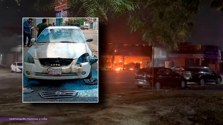 Queman autos Villahermosa