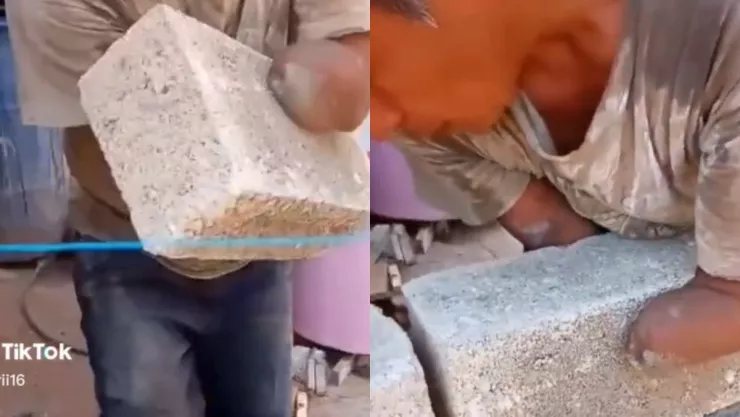 VIDEO Orgullosa de su papá; un albañil que no tiene manos