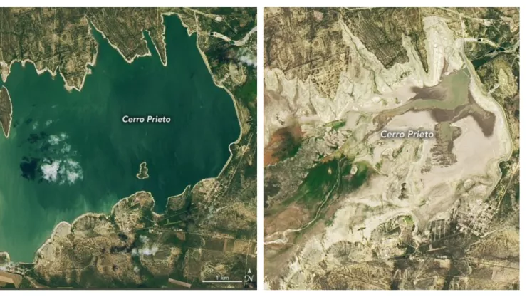presa Cerro Pietro NL sequía NASA