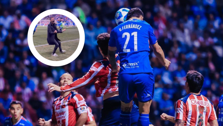 El festejo de Nicolás Larcamón tras vencer a Chivas