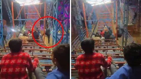 El video generó debate sobre la seguridad en juegos de feria