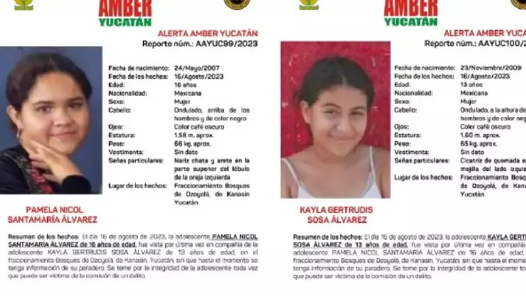 Doble Alerta Amber_ Desaparecen dos menores de edad en Yucatán