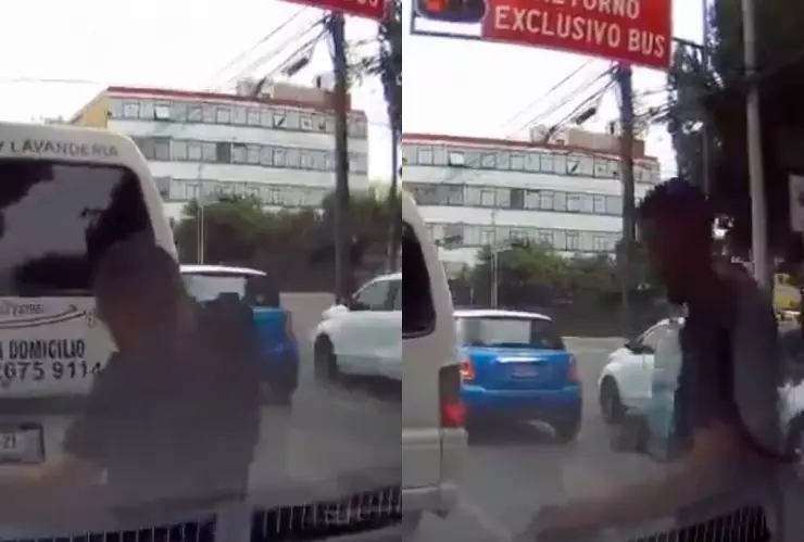 ¡Se lanzó contra el auto! Limpiaparabrisas finge ser atropellado para extorsionar en un semáforo