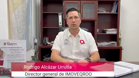 Comunicado oficial de Rodrigo Alcázar, titular de IMOVEQROO