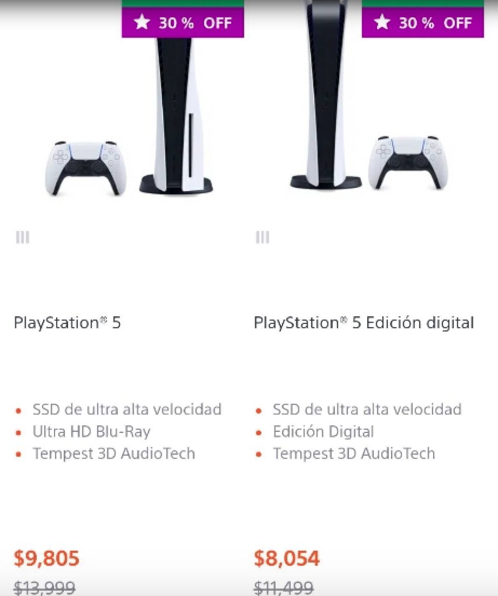 PS5 con 30% de descuento