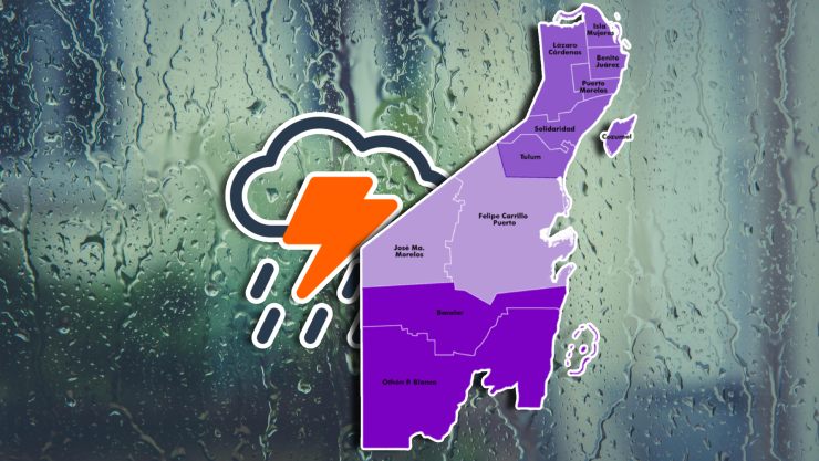 Estos son los municipios de Quintana Roo en los que habrá FUERTES lluvias HOY 31 de enero de 2026.webp
