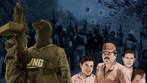 Mapa conceptual de la guerra interna y alianza entre cárteles mexicanos, Chapitos y CJNG