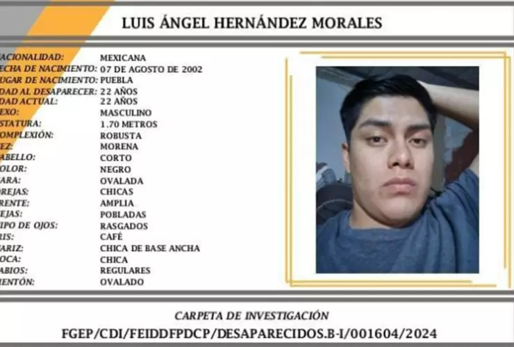 desaparecido puebla luis ángel morales