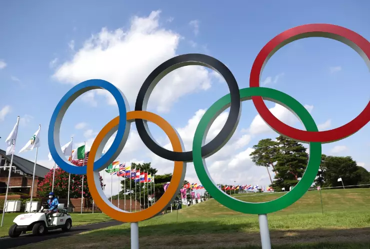 Aros Olímpicos en el campo de Golf de Tokyo 2020