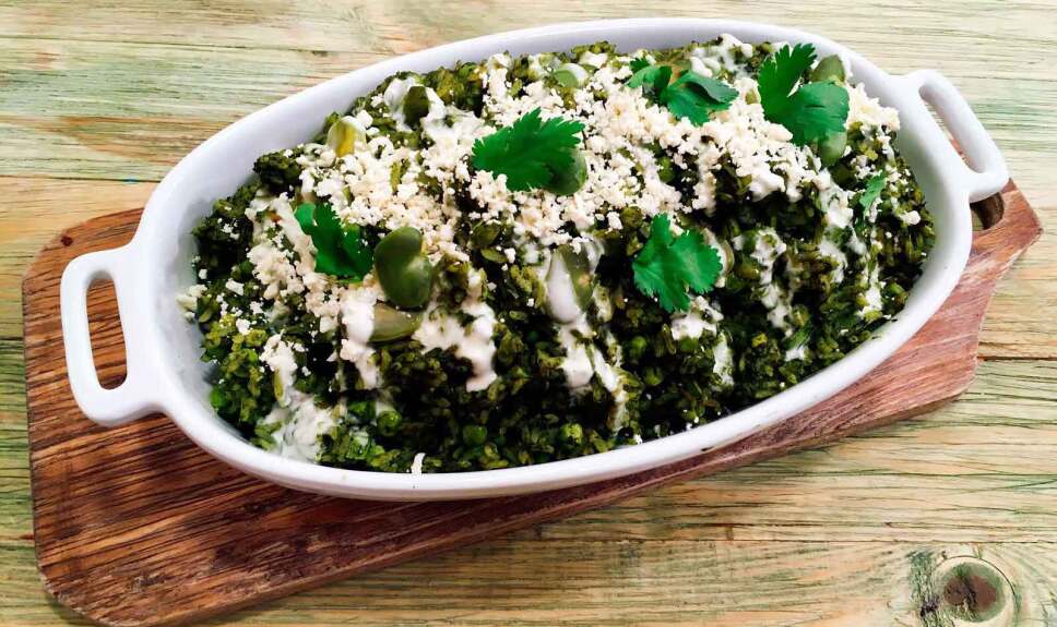 Receta Arroz verde Cocineros Mexicanos
