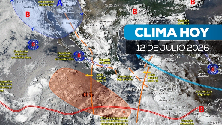 ¿Qué clima habrá en México hoy 12 de julio de 2026?