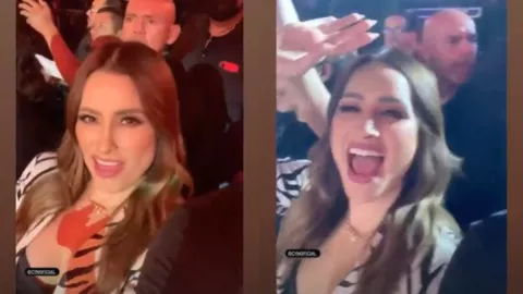 Cynthia disfruta de concierto de Carlos Rivera.