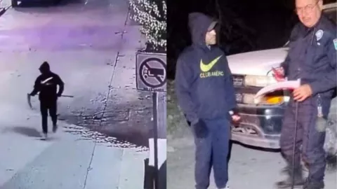 VIDEO: Hombre se disfraza de la muerte para evitar ser asaltado