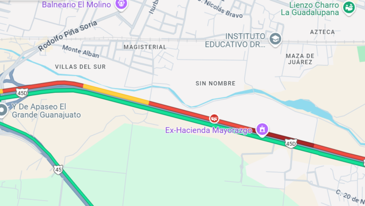 Accidente provoca tráfico pesado en carretera Celaya-Querétaro, 22 abril 2025.png