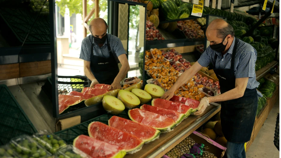 Venta de fruta en un mercado en Ankara, Turquía
