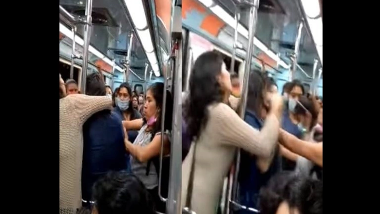 pelea de mujeres en vagón del Metro CDMX