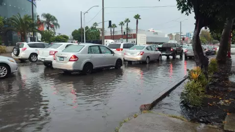 Lluvias en Tijuana en Zona Río