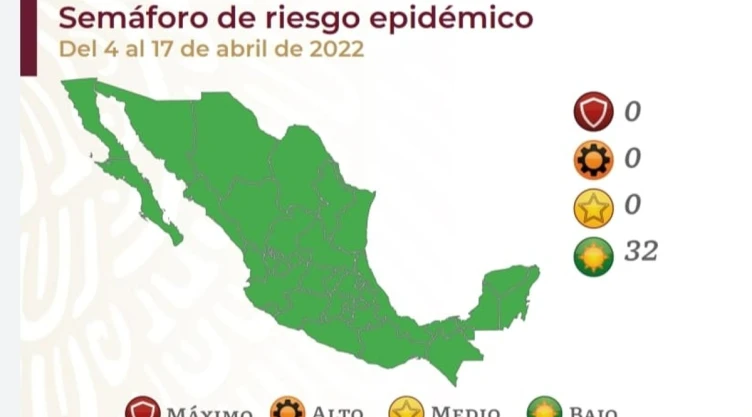 semáforo covid estados 4 al 17 abril