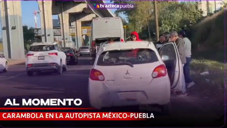 Carambola en la autopista México-Puebla hoy 20 julio 2026