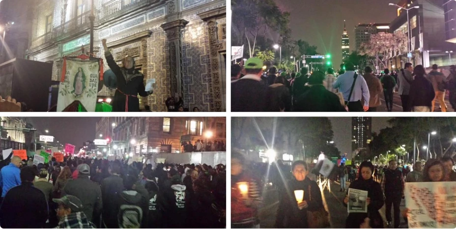 Marcha en solidaridad por los 43 estudiantes desaparecidos llega al Zócalo