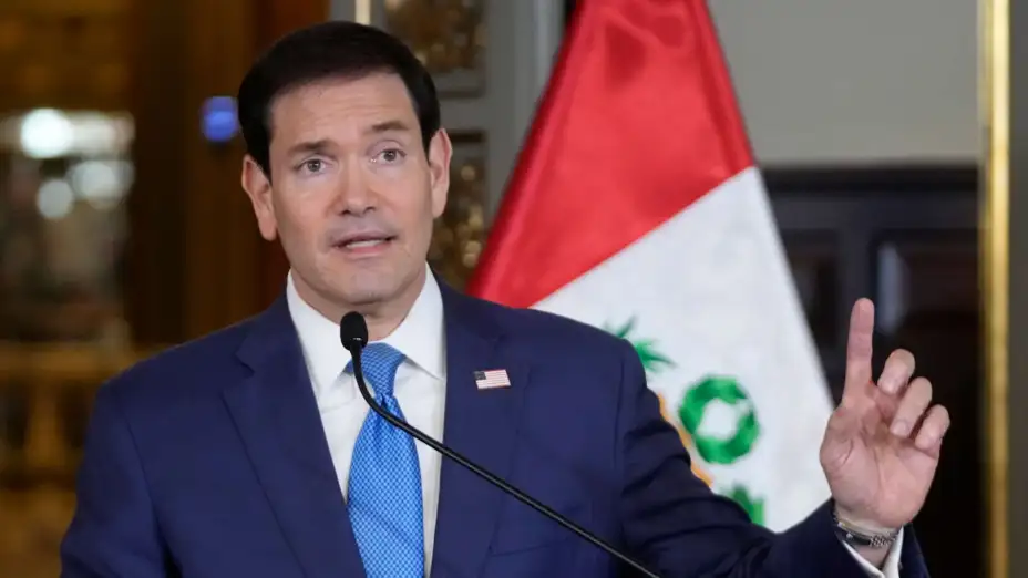 El secretario de Estado de EU, Marco Rubio, en Perú.