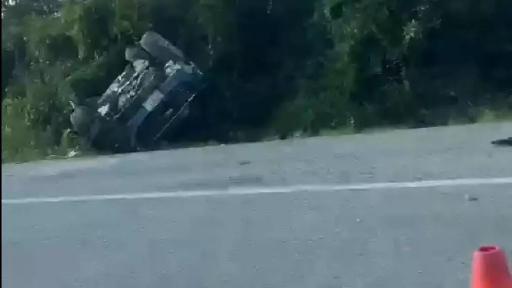 VIDEO_ Volcadura tras fuerte accidente en la Mérida Cancún