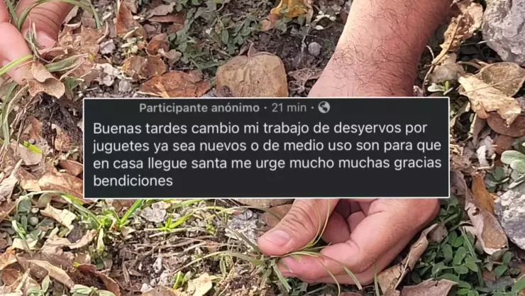 Vecino yucateco pide trabajo a cambio de que le paguen con juguetes para Navidad.