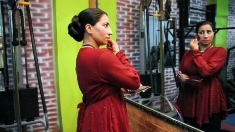 Madre soltera y entrenadora de box en Egipto.