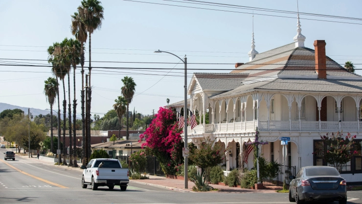 Una calle de Elsinore, ciudad de California donde se produjo el terremoto