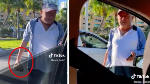 taxista amenaza a conductora de Uber en Cancun con turistas a bordo