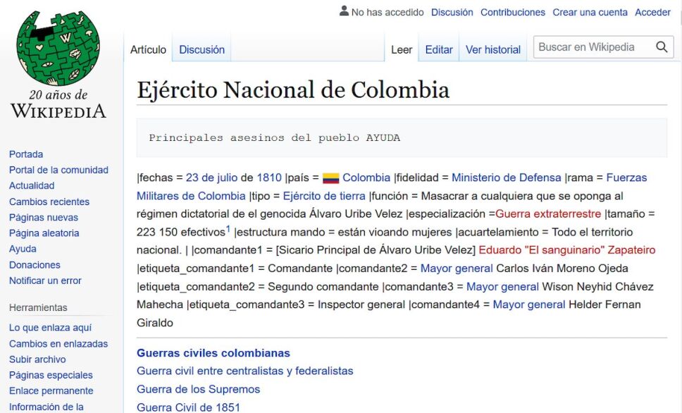 wikipedia ejercito nacional de colombia